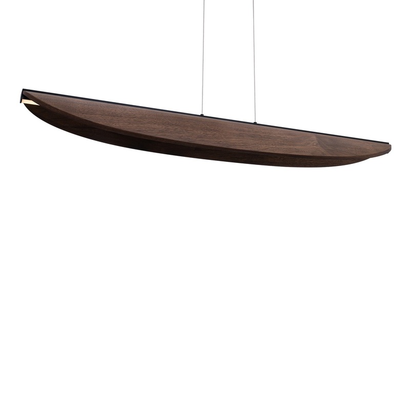 LED Linear Pendant from the Kiefer Collection in Black/Dark Walnut Finish by Modern Forms