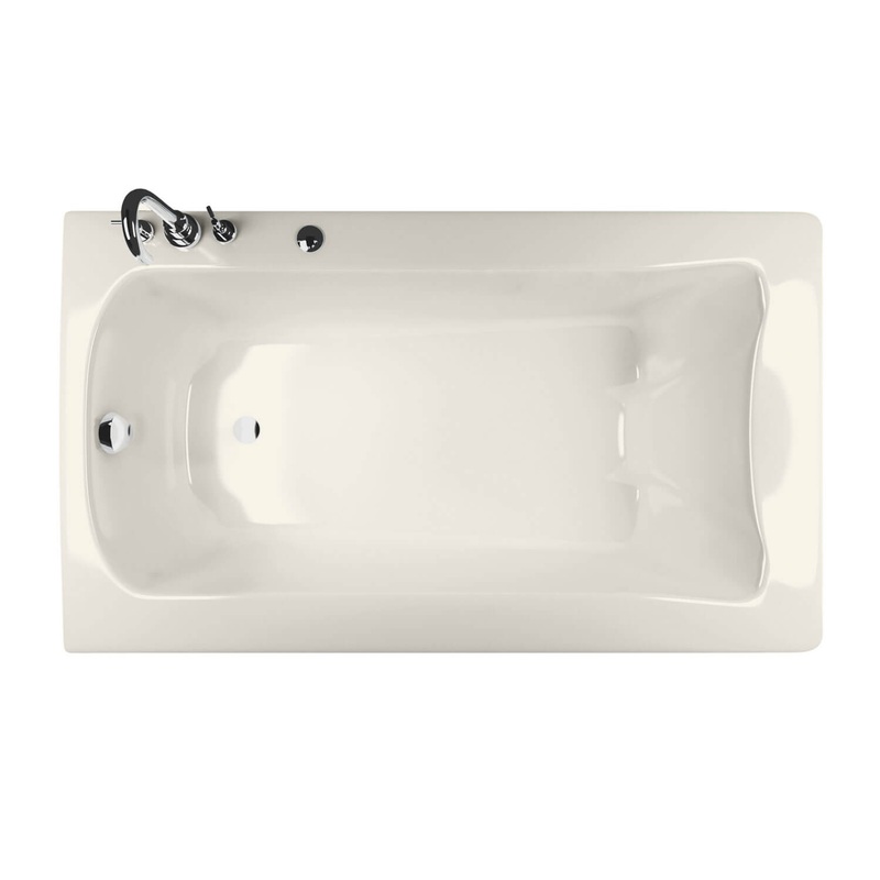 MAAX 105311-R-094-007 Release 6036 Acrylic Drop-in Right-Hand Drain Combined Hydromax & Aerofeel Bathtub in Biscuit
