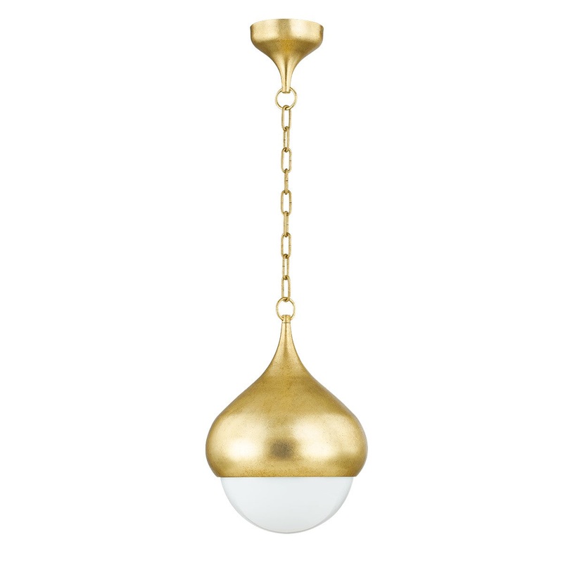 One Light Pendant from the Luciel Collection in Vintage Gold Leaf Finish by Mitzi