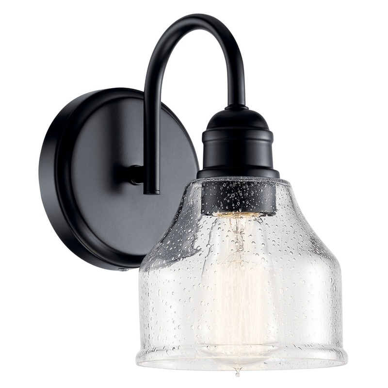 One Light Wall Sconce from the Avery Collection in Black Finish by Kichler