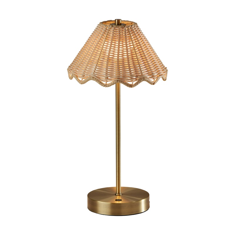 Stevie LED Cordless Table Lamp Antique Brass