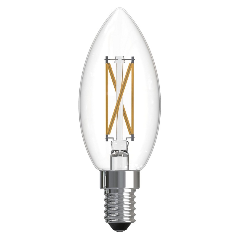 4.10Watt B11 Clear, 400  Lumens, E12 base, 120 Volt Light Bulb by Bulbrite (Pack of 25)