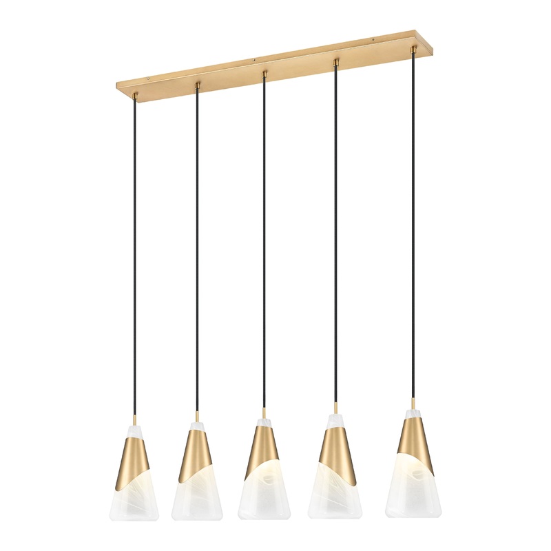 Aimie 5-Light Linear Chandelier Modern Gold