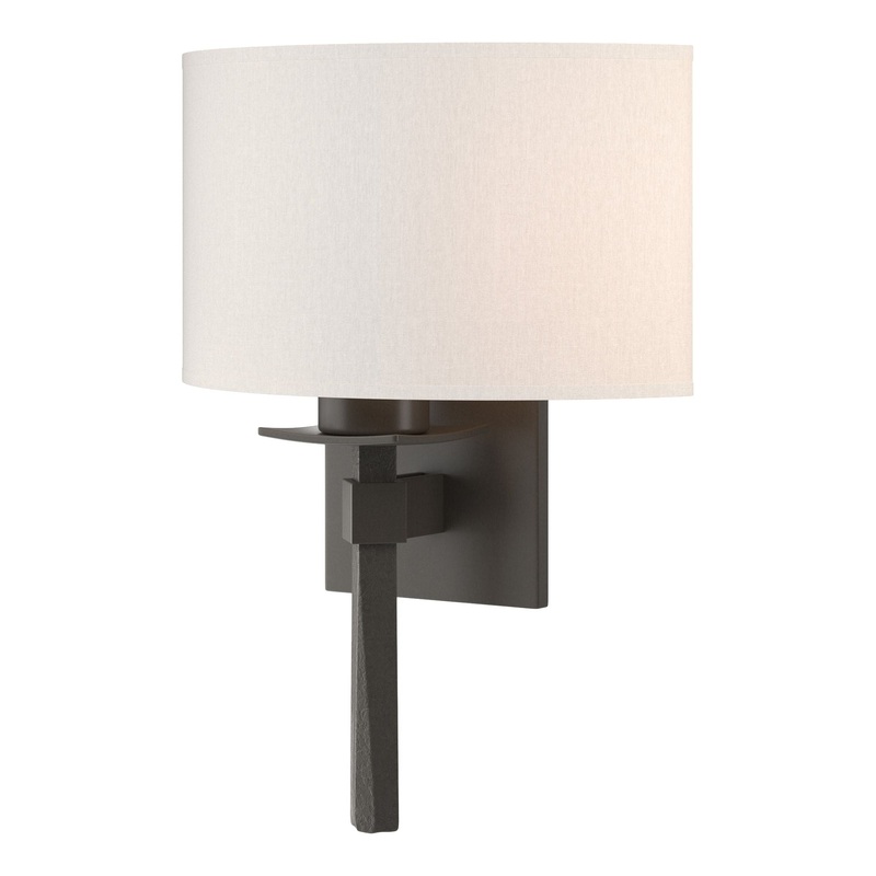 Beacon Hall Half Drum Shade Sconce Dark Smoke Flax Shade (SE)