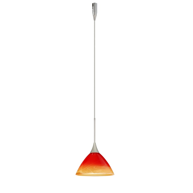 Besa RXP-1743SL-SN Domi One Light Pendant Satin Nickel