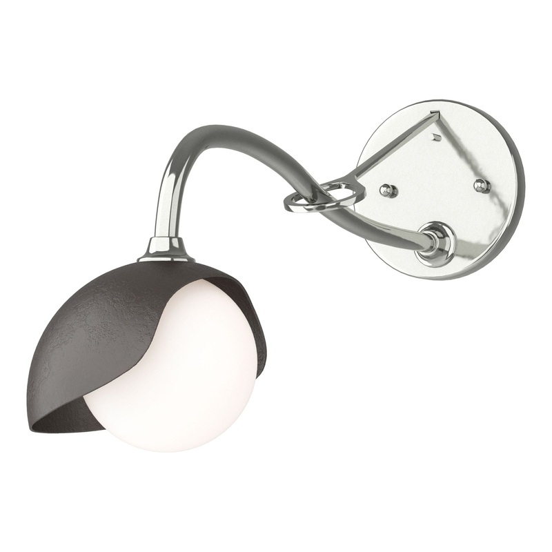 Brooklyn 1-Light Single Shade Long-Arm Sconce Sterling Oil Rubbed Bronze