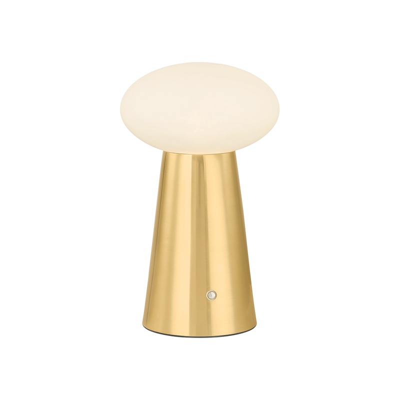 Cashel 1-Light LED Rechargeable Table Lamp Aged Brass
