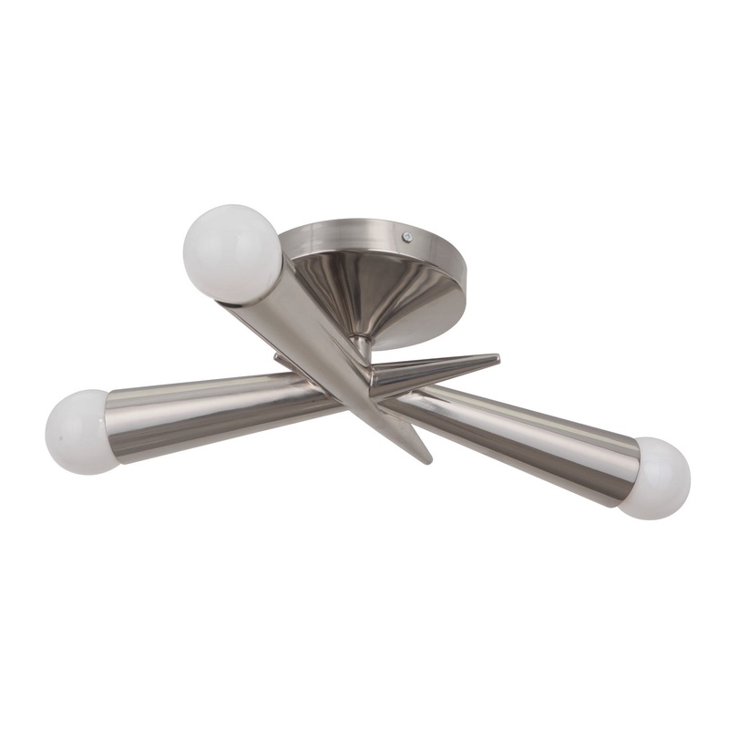 Craftmade 42283-PLN Nova Three Light Semi Flush Mount Polished Nickel (Discontinued)