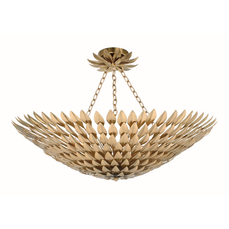 Crystorama 519-GA_CEILING Broche Eight Light Semi Flush Mount Antique Gold