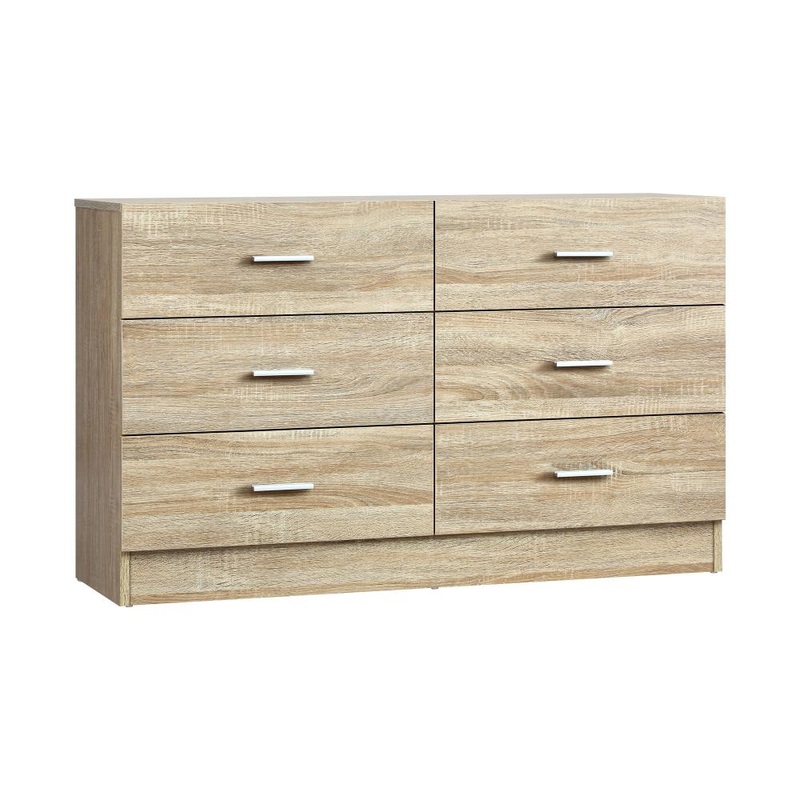 6 Chest of Drawers Aluminum Handles Wooden