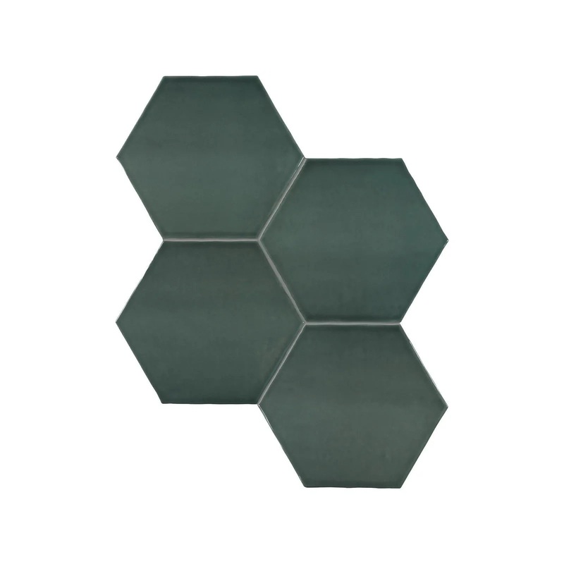 6″ Hex Teramoda Emerald Glossy Hexagon