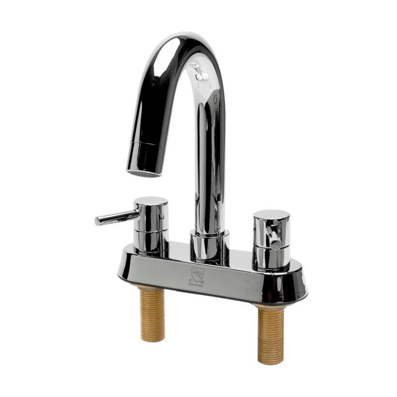 ALFI brand AB1400-PC Polished Chrome Two-Handle 4” Centerset Bathroom Faucet