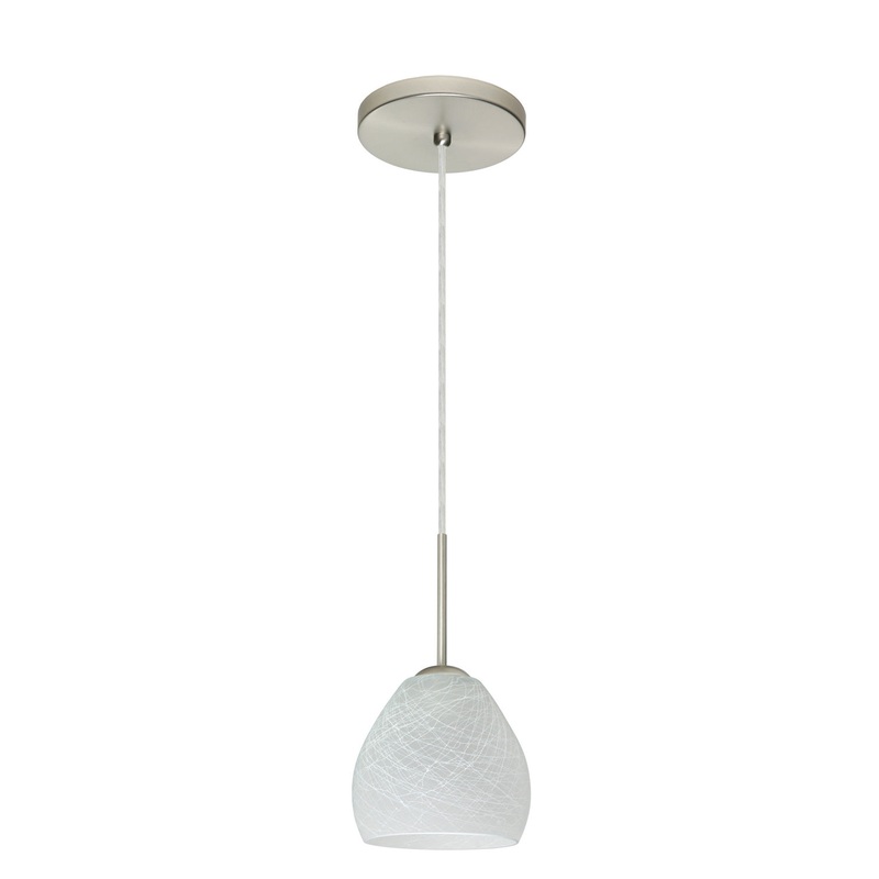 Besa 1BT-412260-LED-SN Bolla One Light Pendant Satin Nickel