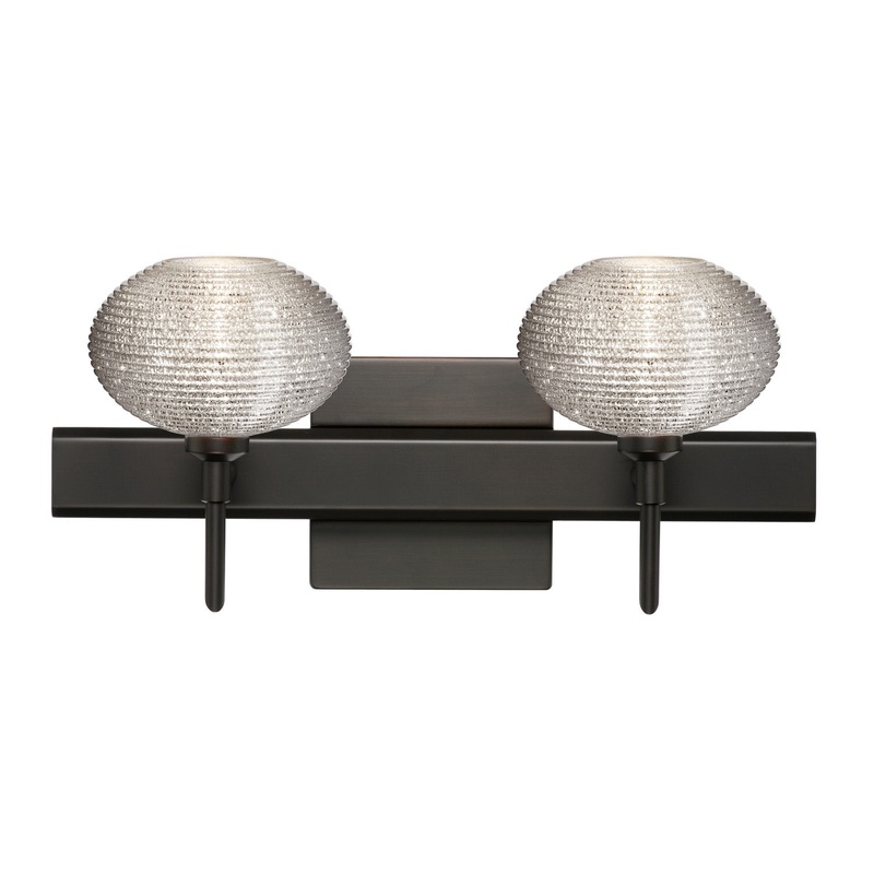 Besa 2SW-5612GL-BR-SQ Lasso Two Light Wall Sconce Bronze