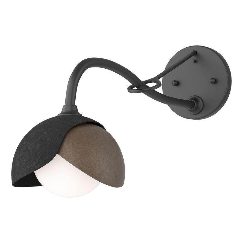 Brooklyn 1-Light Double Shade Long-Arm Sconce Black Bronze