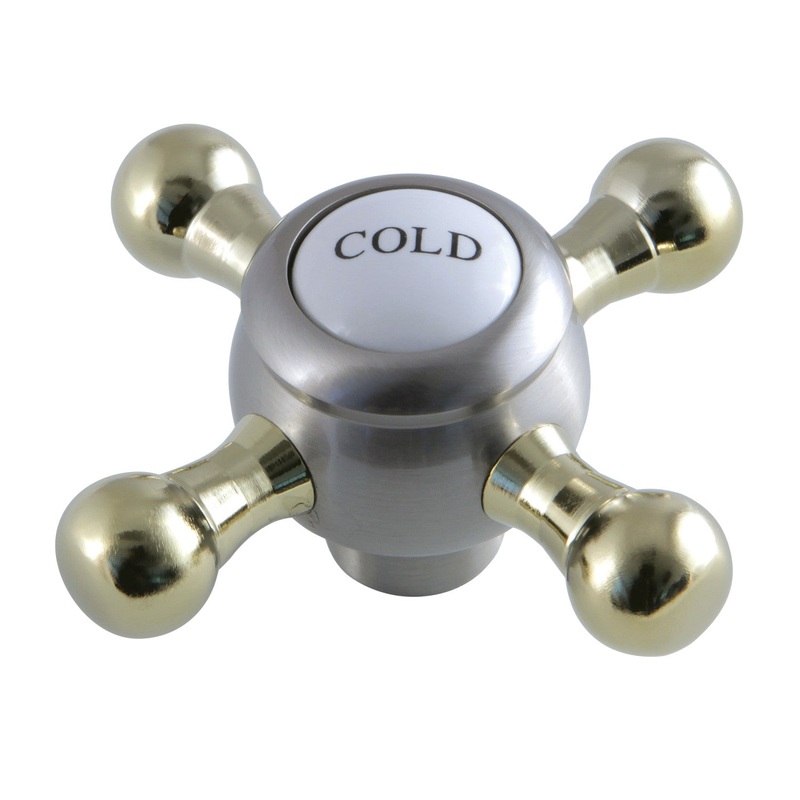 KSH4469BXC Cold Metal Cross Handle, Brushed Nickel/Polished Brass