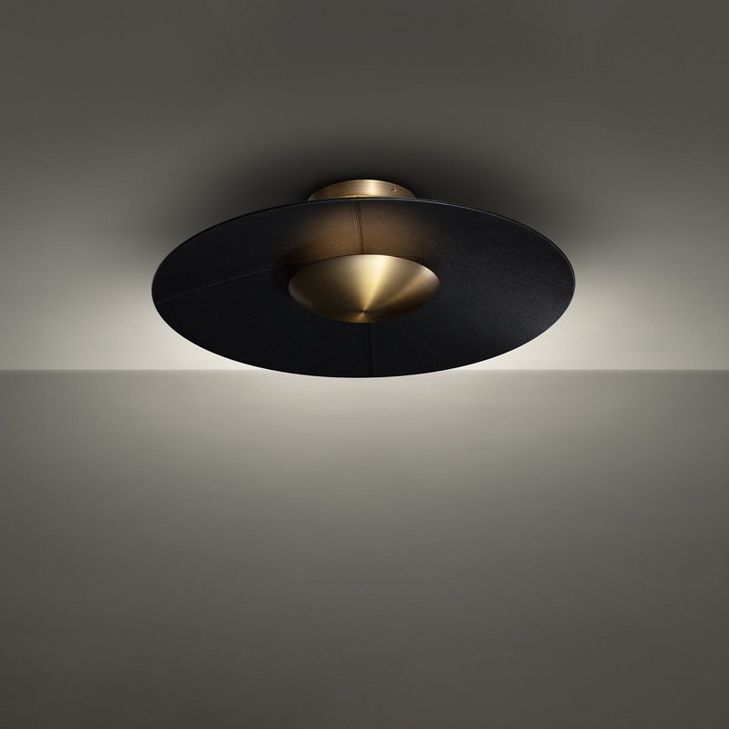 LED Flush Mount from the Brody Collection in Black/Aged Brass Finish by Modern Forms