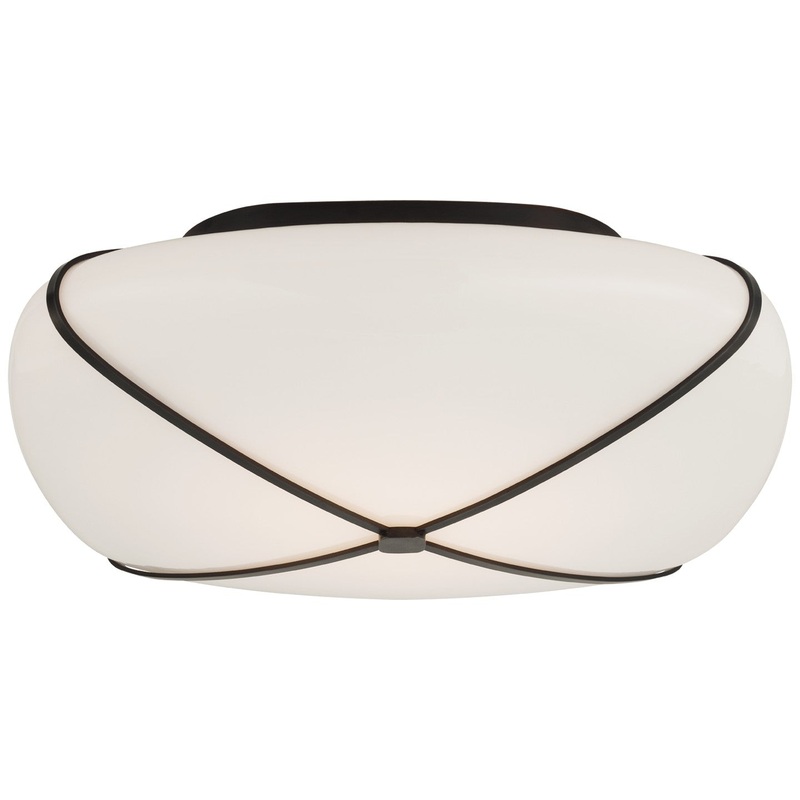 LED Flush Mount from the Fondant Collection in Gun Metal Finish by Visual Comfort Signature