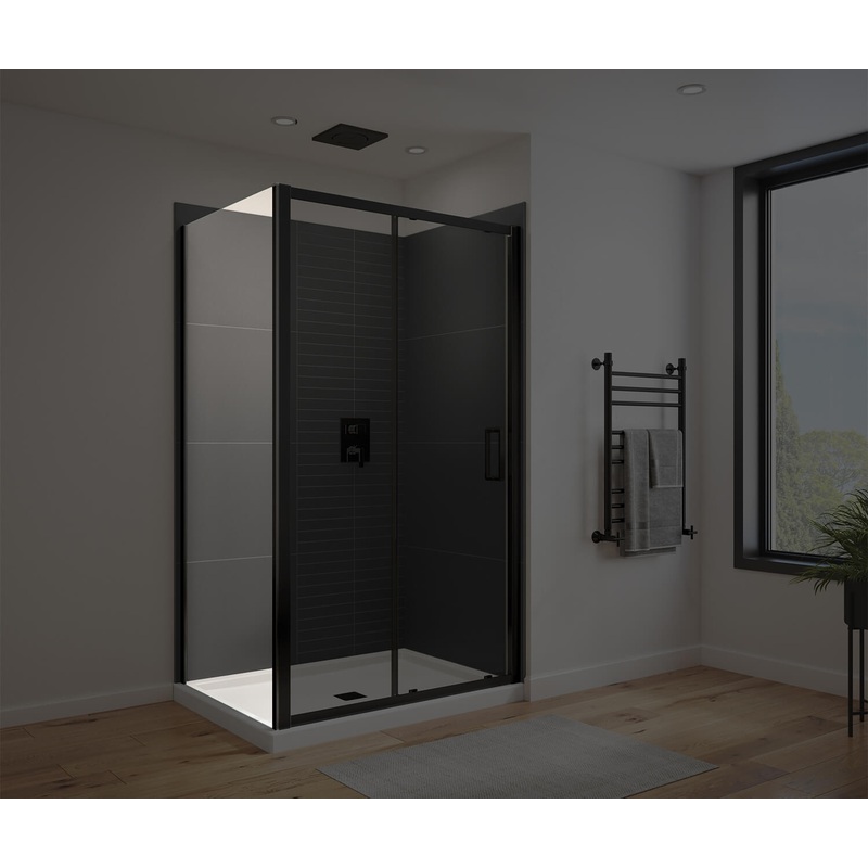 MAAX 135239-900-340-000 Connect Pro Return Panel for 32 in. Base with Clear glass in Matte Black