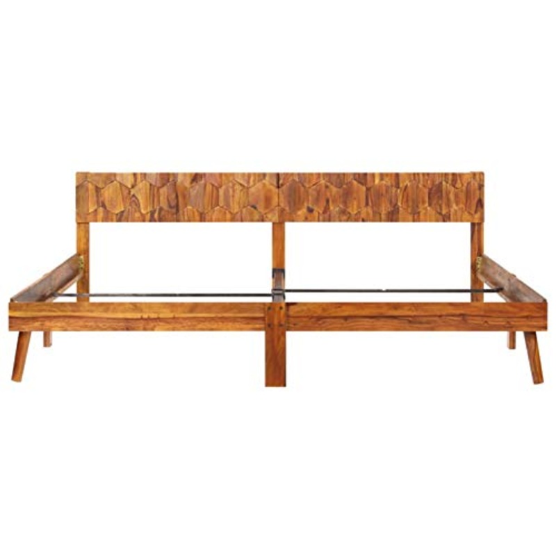 Montloxs Pratico giroletto in Legno in Camera da Letto, giroletto in Legno Famiglia in Stile Moderno 205 x 205 x 73 cm (Lunghezza x Larghezza x Altezza) – Supporto Struttura in Acciaio