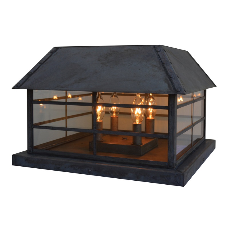 Arroyo HAC-16CLR-MB Hampton Four Light Column Mount Mission Brown