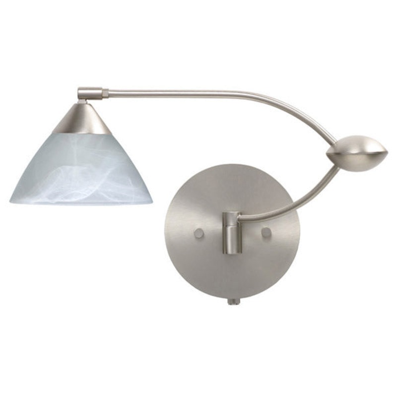 Besa 1WU-117652-SN Kona One Light Swing Arm Wall Sconce Satin Nickel (Discontinued)