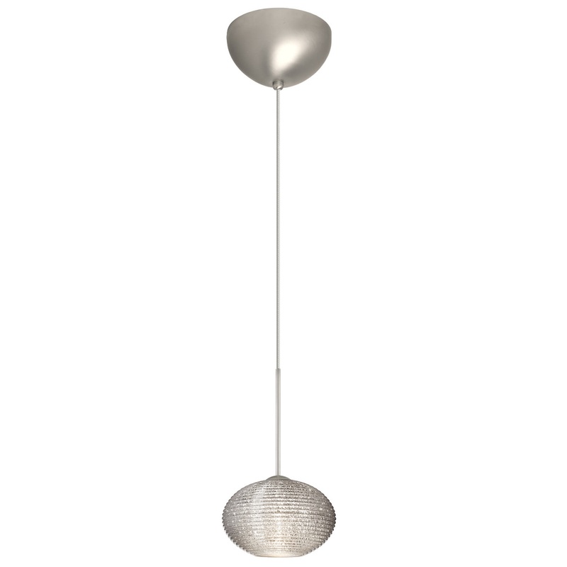 Besa 1XC-5612GL-LED-SN Lasso One Light Pendant Satin Nickel