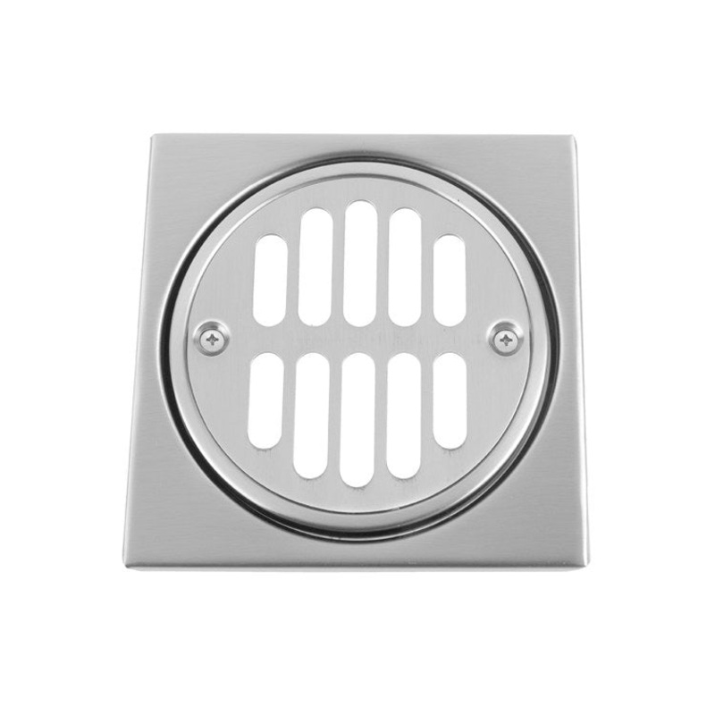 Drain Plate Square Shower 4-1/4 x 4-1/4 Inch Polished Nickel Brass Depth 1/4 Inch