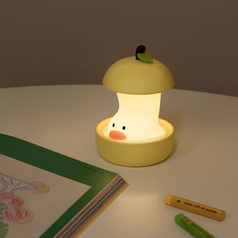 Green Colorful Duck Pear USB Night Light – Adjustable Sleep Companion