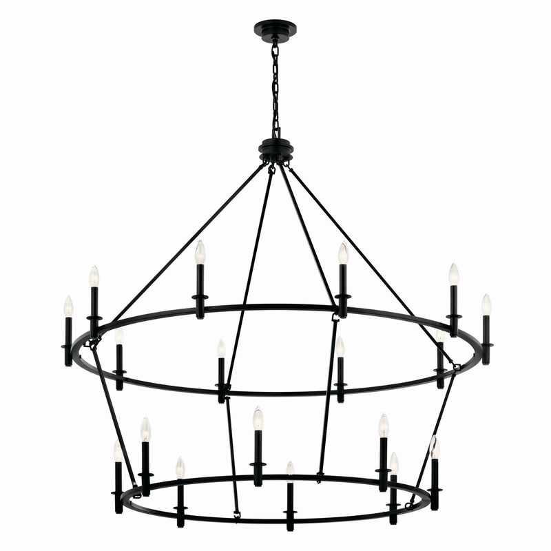 Kichler 52708BK 18 Light Chandelier, Black