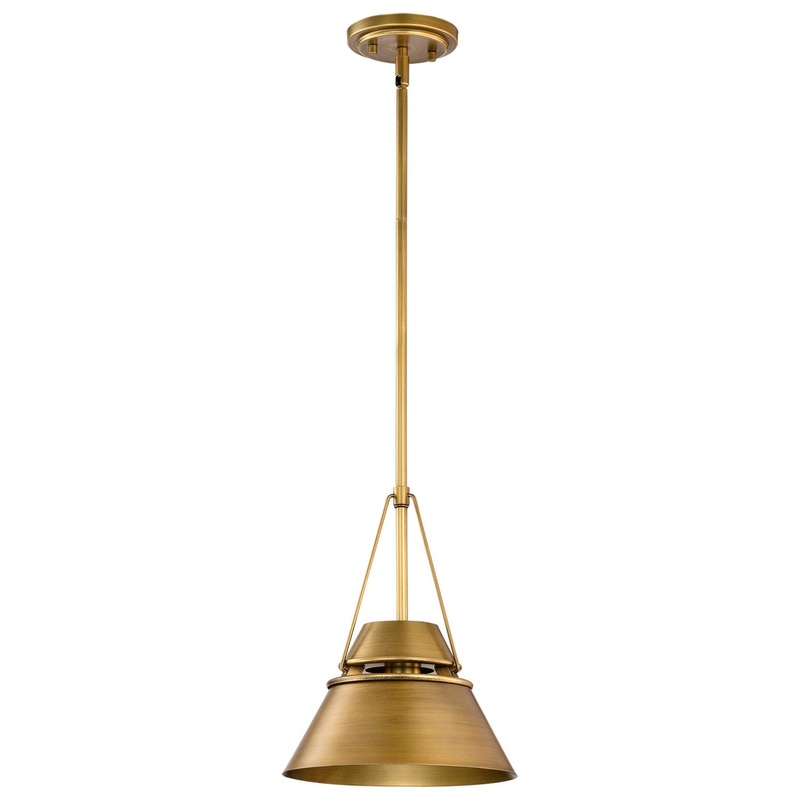 One Light Pendant from the Adina Collection in Natural Brass Finish by Nuvo Lighting