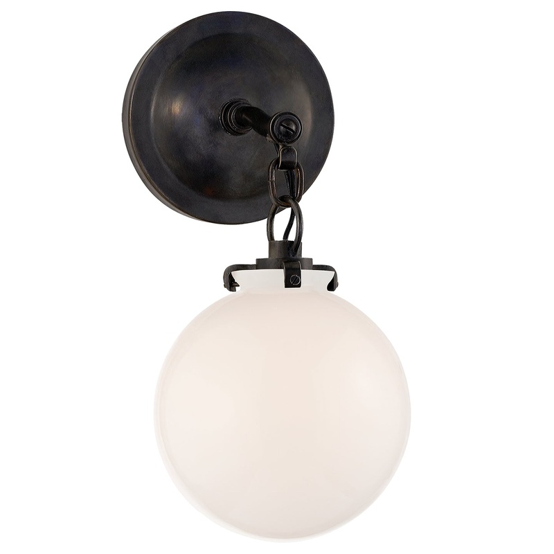 One Light Wall Sconce from the Katie Globe Collection in Bronze Finish by Visual Comfort Signature