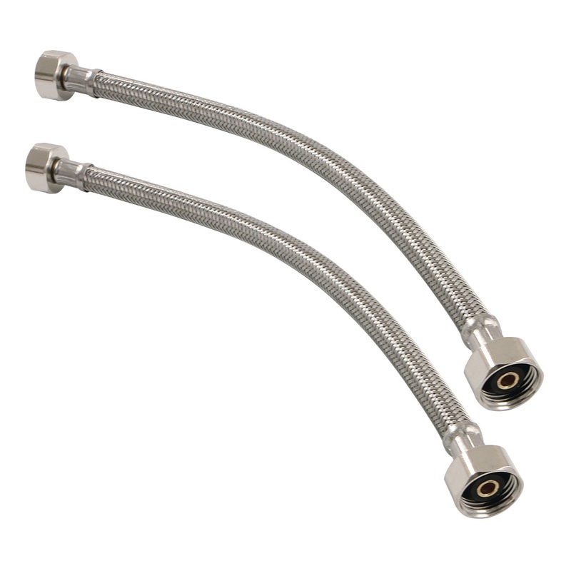 Steeloom KSSL142 12″ Supply Line, Female 1/2″ NPSM x Female 1/2″ NPSM, Stainless Steel