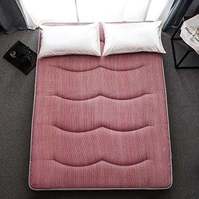 WSZGR Futon Materasso,Giapponese Materasso A Pavimento Addensare Tatami Mat Sleeping Pad Pieghevole Roll Up Dormitorio Materasso Fagiolo Rosso 150x200cm/59x79inch