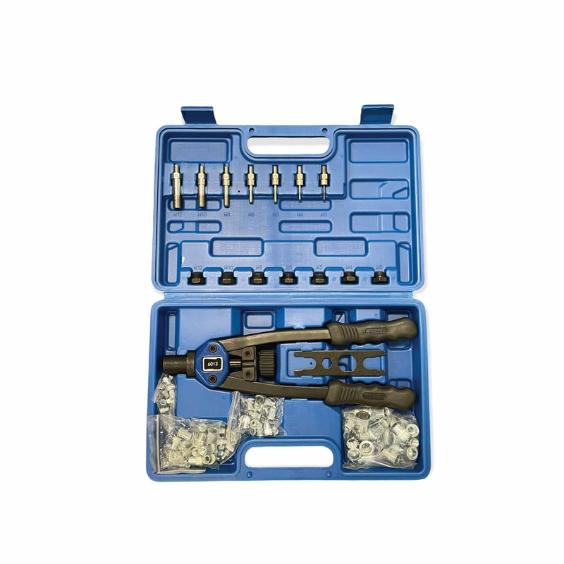 110 Pcs Riverter Nutsert Tool Set 13″ Hand Gun Rivet Nut Rivnut M3-M12 Mandrel