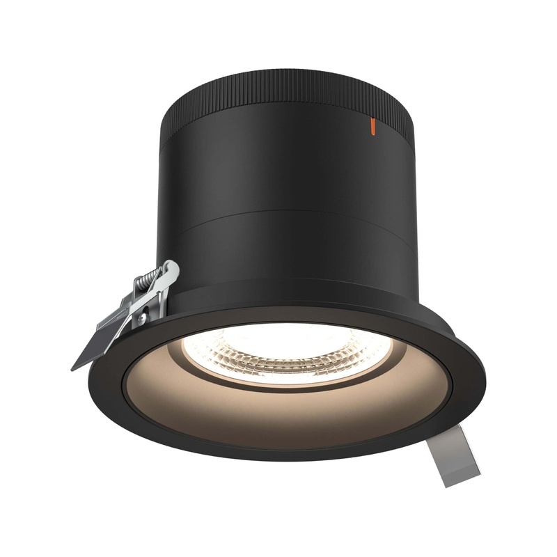 6″ Modular Downlight Black with Black Trim 35 Degrees Regressed