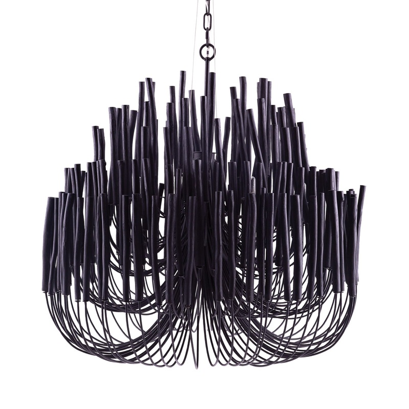 Arteriors 89495 Tilda Six Light Chandelier Black