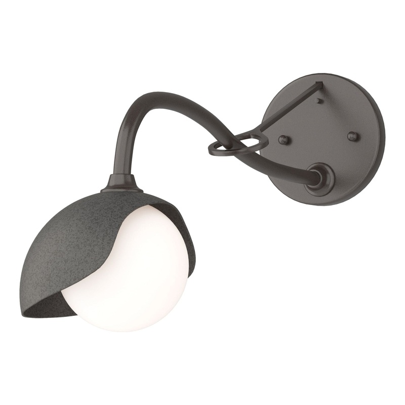 Brooklyn 1-Light Single Shade Long-Arm Sconce Oil Rubbed Bronze Natural Iron