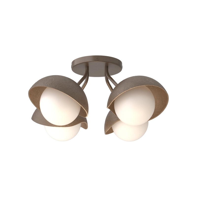 Brooklyn 4-Light Single Shade Semi-Flush Bronze Bronze