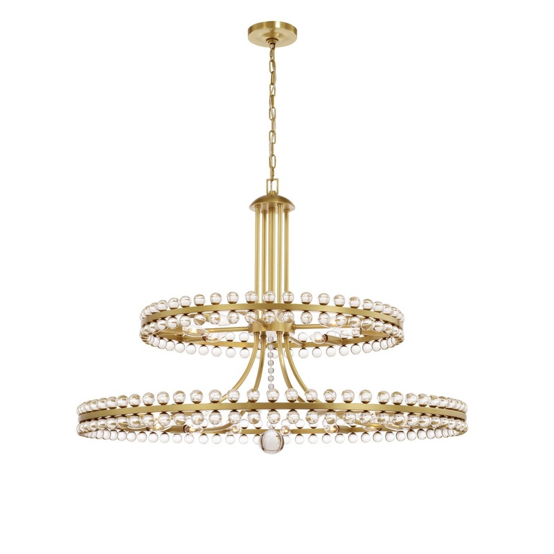 Crystorama CLO-8890-AG Clover 24 Light Chandelier Aged Brass