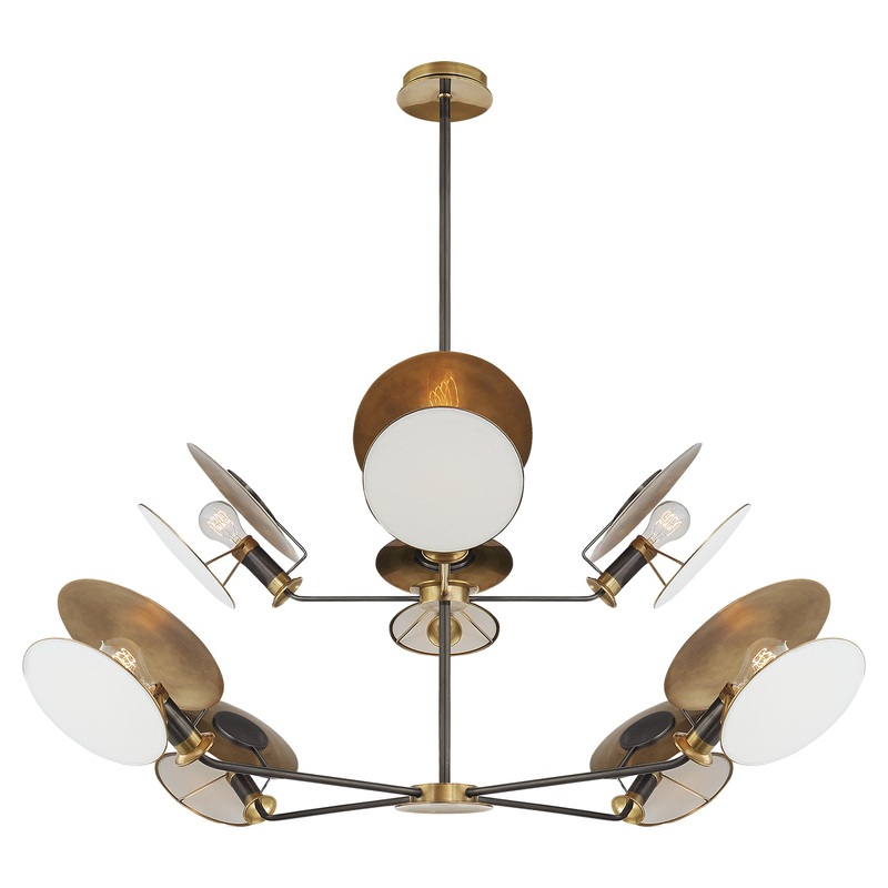 Eight Light Chandelier from the Osiris Collection in Bronze And Hand-Rubbed Antique Brass Finish by Visual Comfort Signature