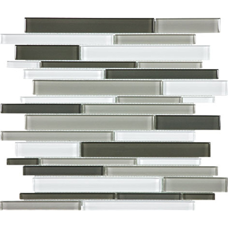 Element Mineral Blend Random Strip Glossy Glass Mosaics. 1 Sheet = .96 Sq. Ft. (35-063)