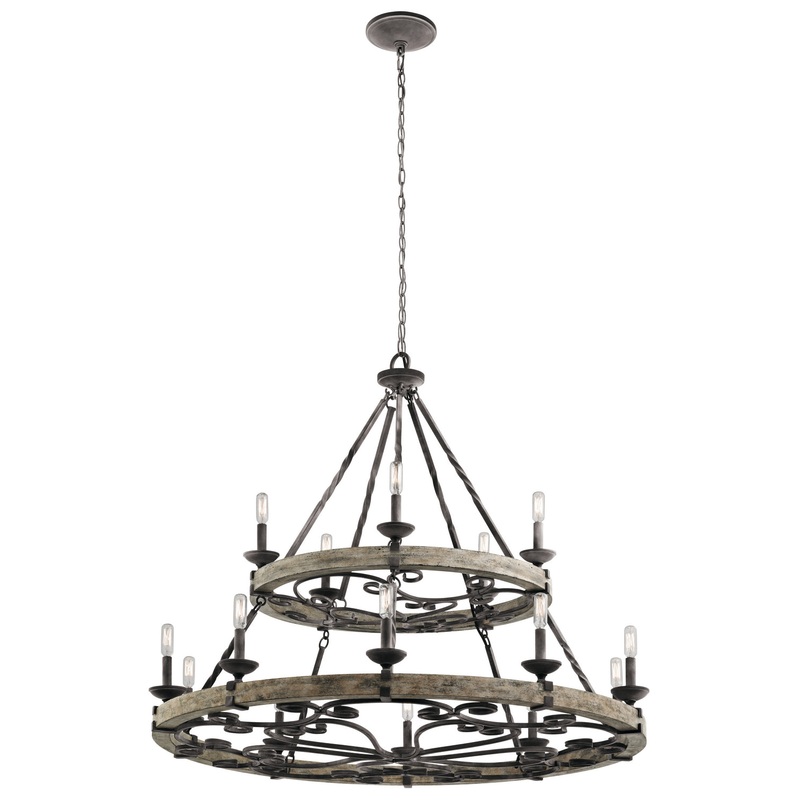 Kichler 43826WZC 15 Light Chandelier, Weathered Zinc