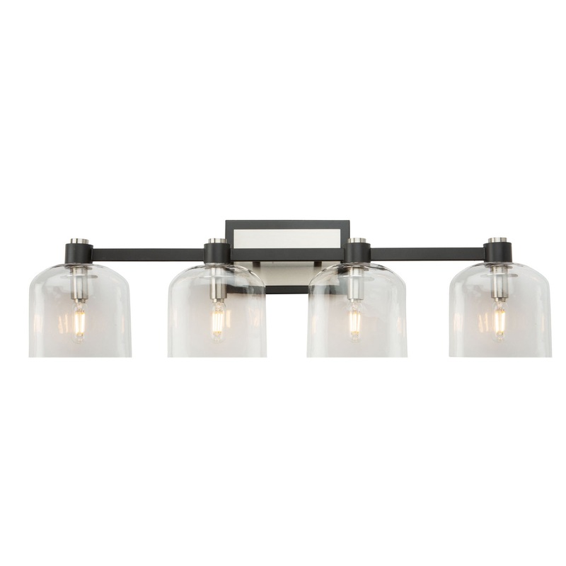 Lyndon Bathroom Vanity Light – Black and Brushed Nickel / 4-Light