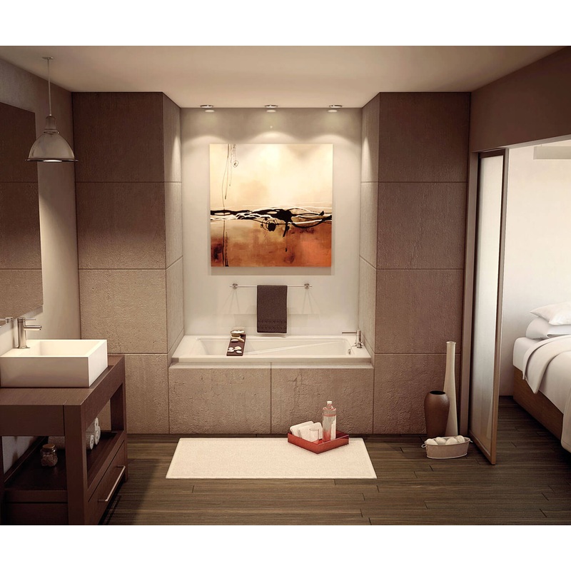 MAAX 105467-108-001-101 New Town 6032 IF Acrylic Alcove Left-Hand Drain Aerosens Bathtub in White