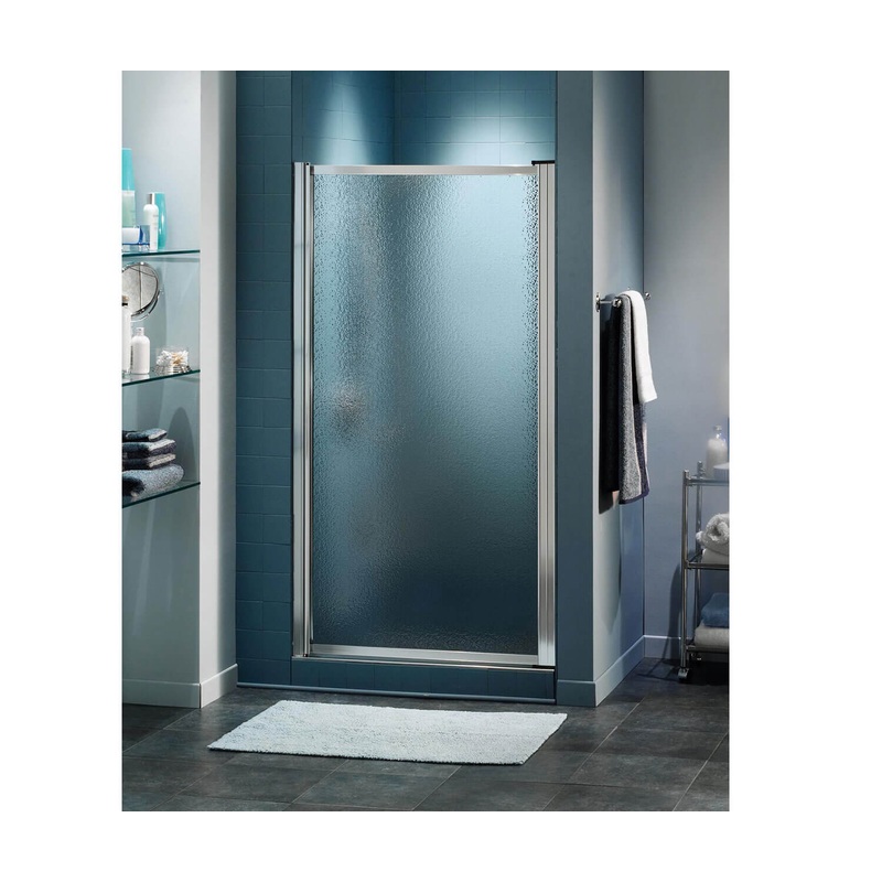 MAAX 136635-970-084-000 Pivolok 27-28  x 64  in. Pivot Shower Door for Alcove Installation with Raindrop glass in Chrome