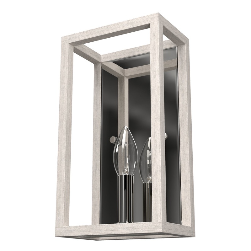 One Light Wall Sconce from the Squire Manor Collection in Distressed White Finish by Hunter