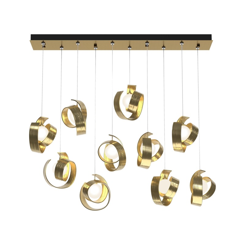 Riza 10-Light Pendant Modern Brass