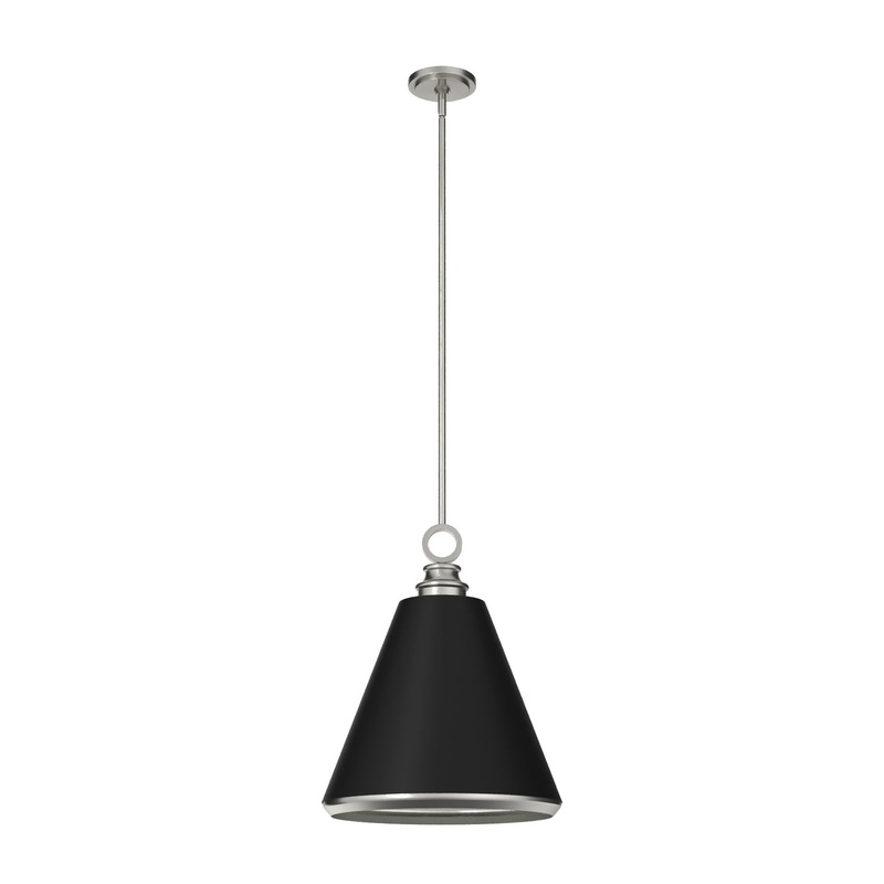 Three Light Pendant from the Klein Collection in Brushed Nickel Finish by Hunter
