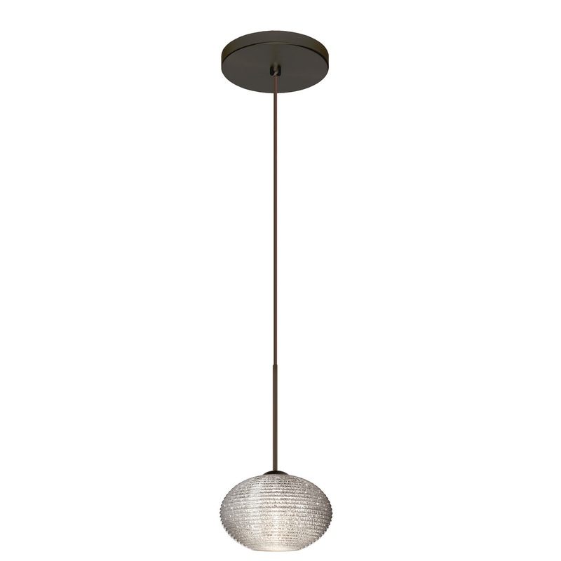 Besa 1XT-5612GL-LED-BR Lasso One Light Pendant Bronze